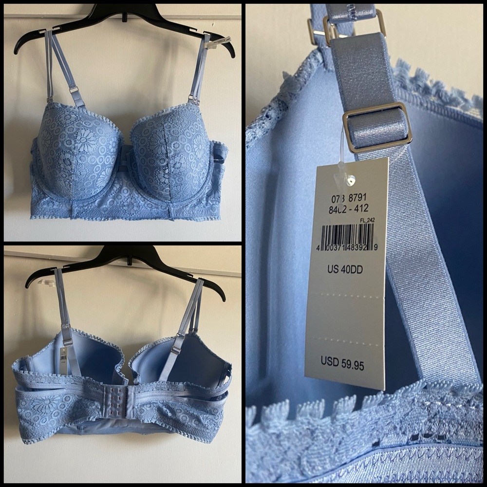 Aerie lace balconette bra in powder blue NWT